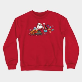 CHRISTMAS SANTA CLAUS: Delivering Christmas Presents on a Snowmobile Crewneck Sweatshirt